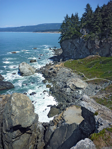 Rocky coastline north of Wedding Rock