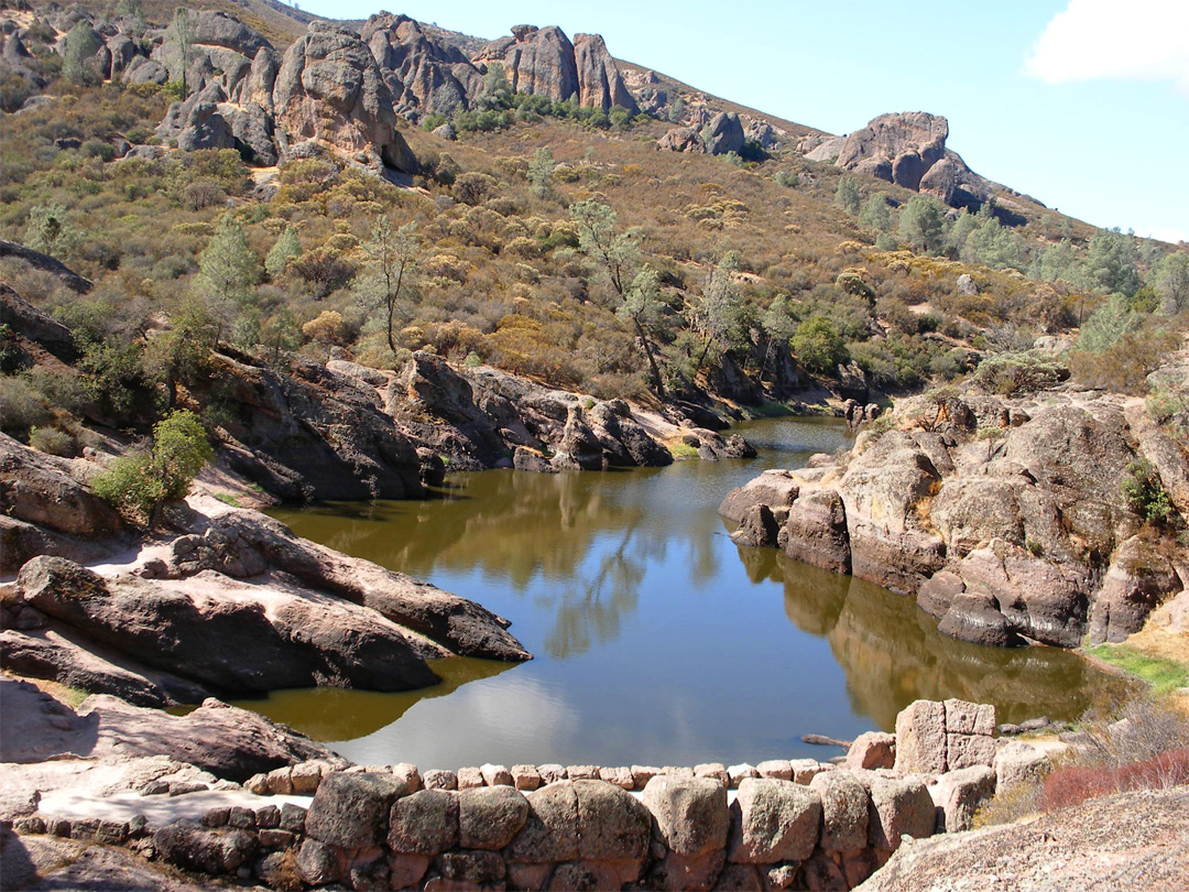 Dam forming Bear Gulch Reservoir