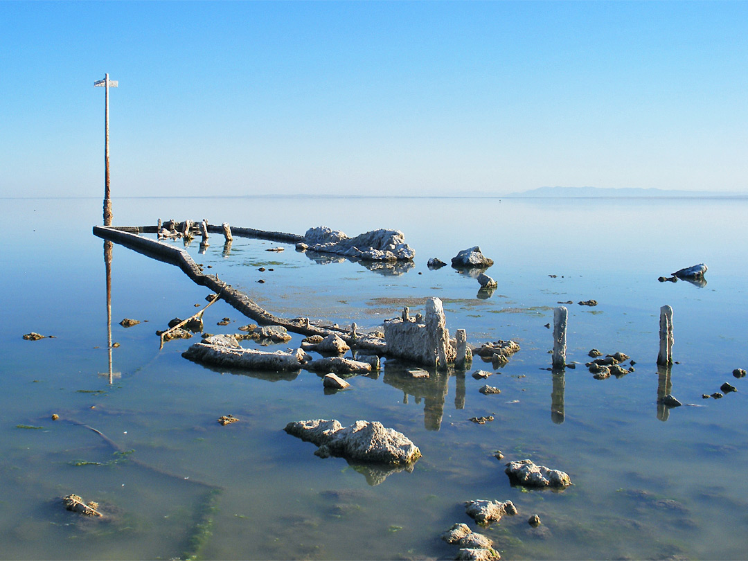 Debris in shallow water