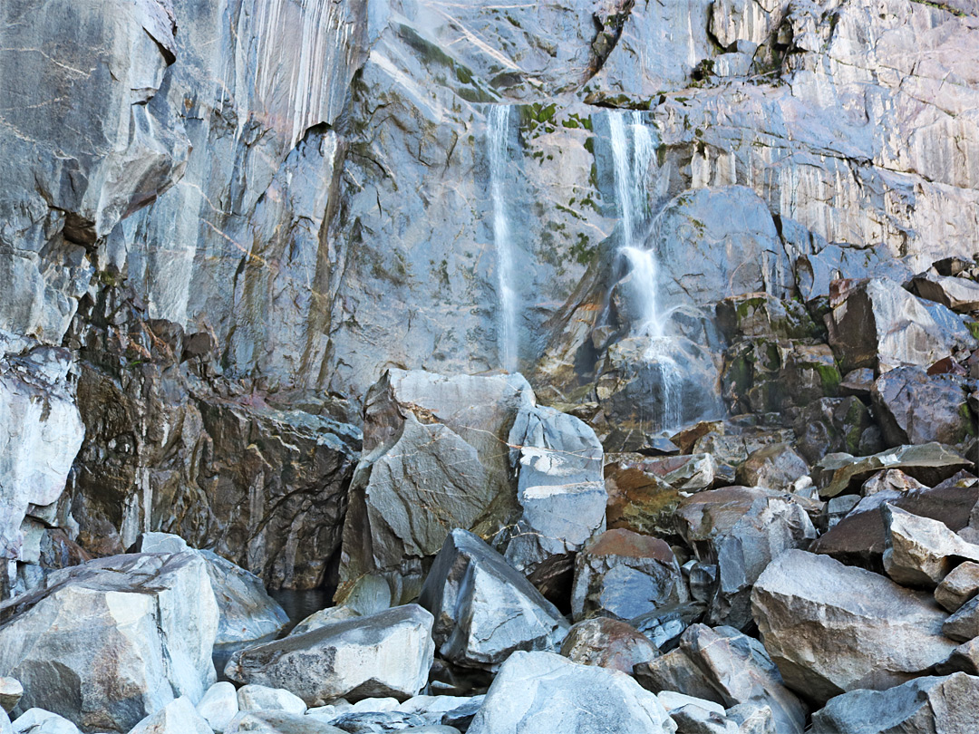 Boulders below the cliffs