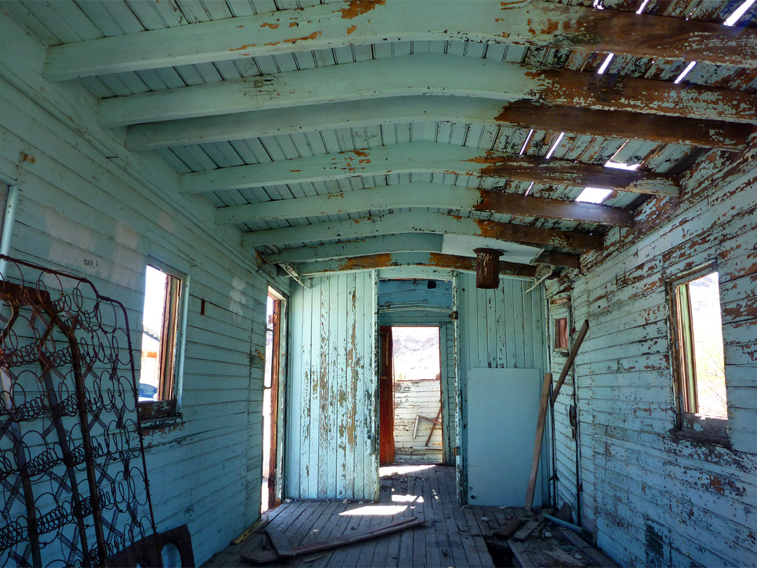 Inside the caboose