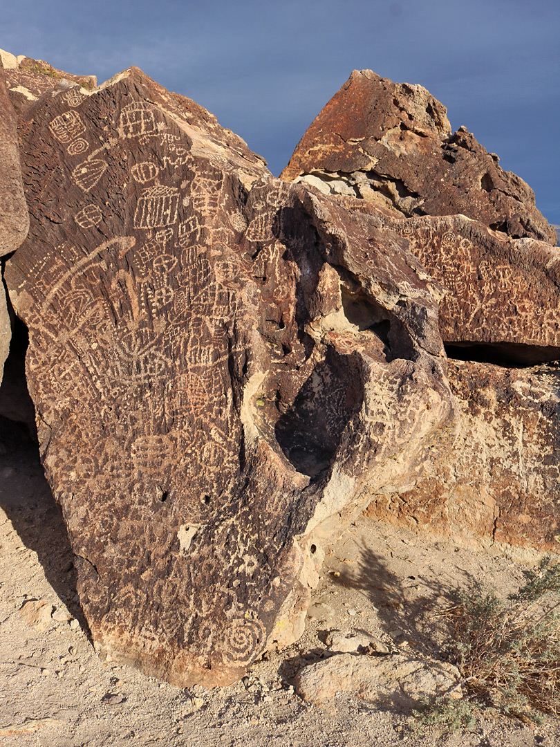 Dozens of petroglyphs