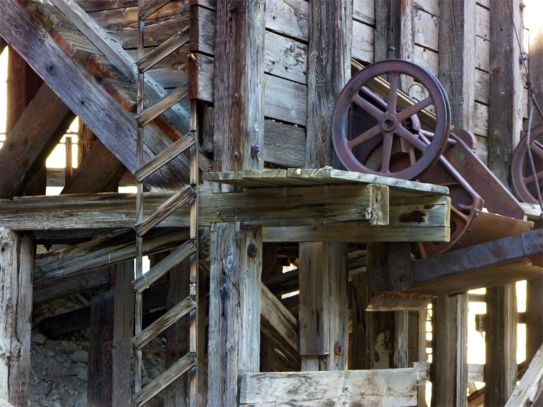 Ladder and winch mechanism