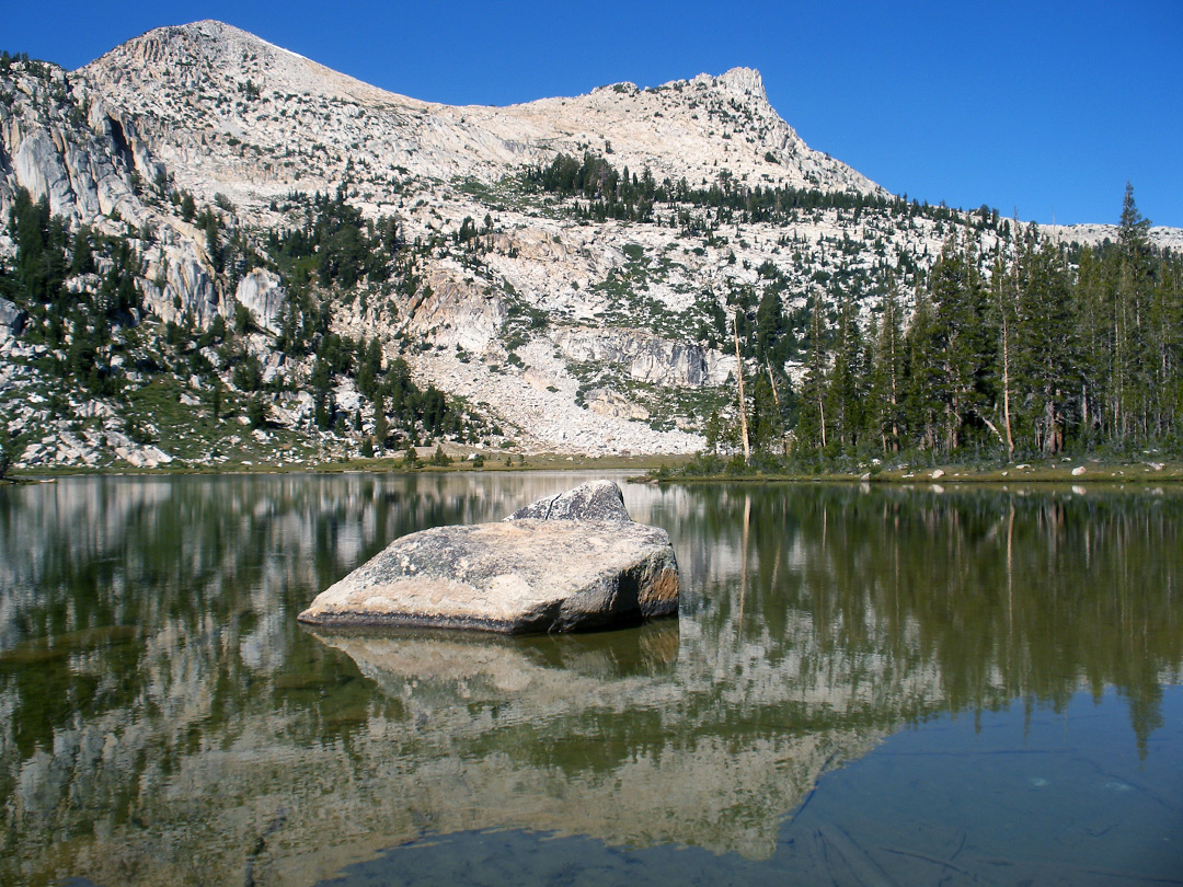 Granite boulders in the lake