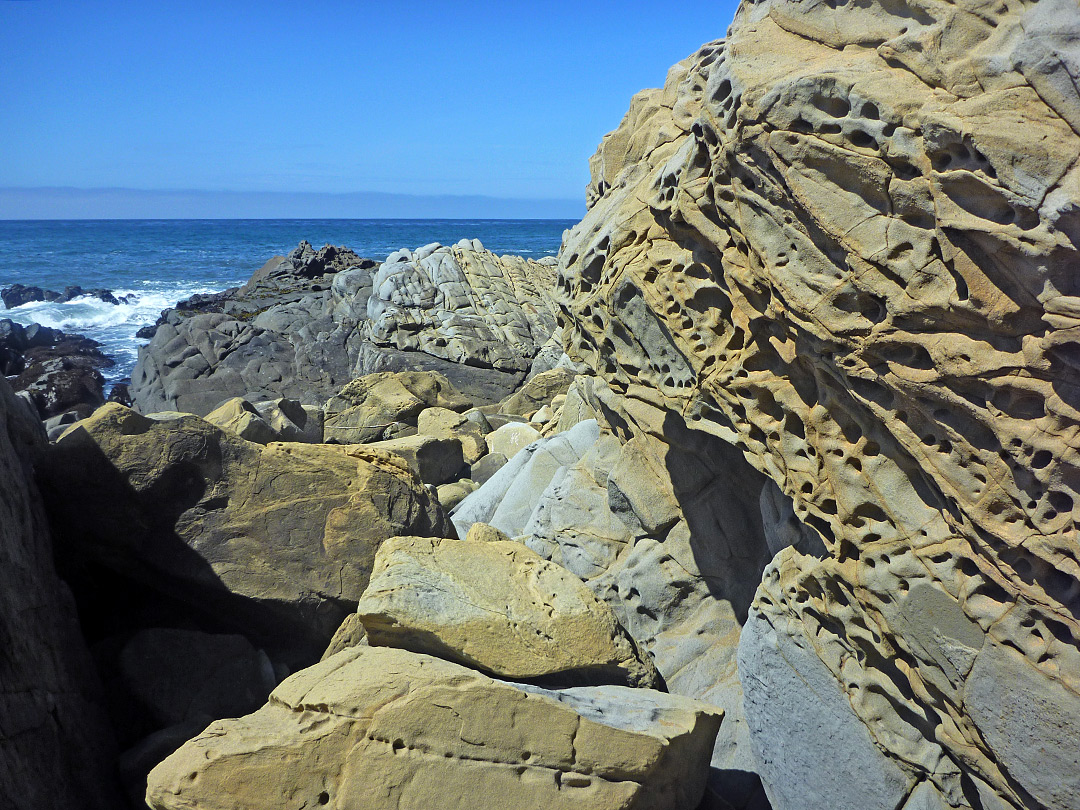 Layered, eroded rocks