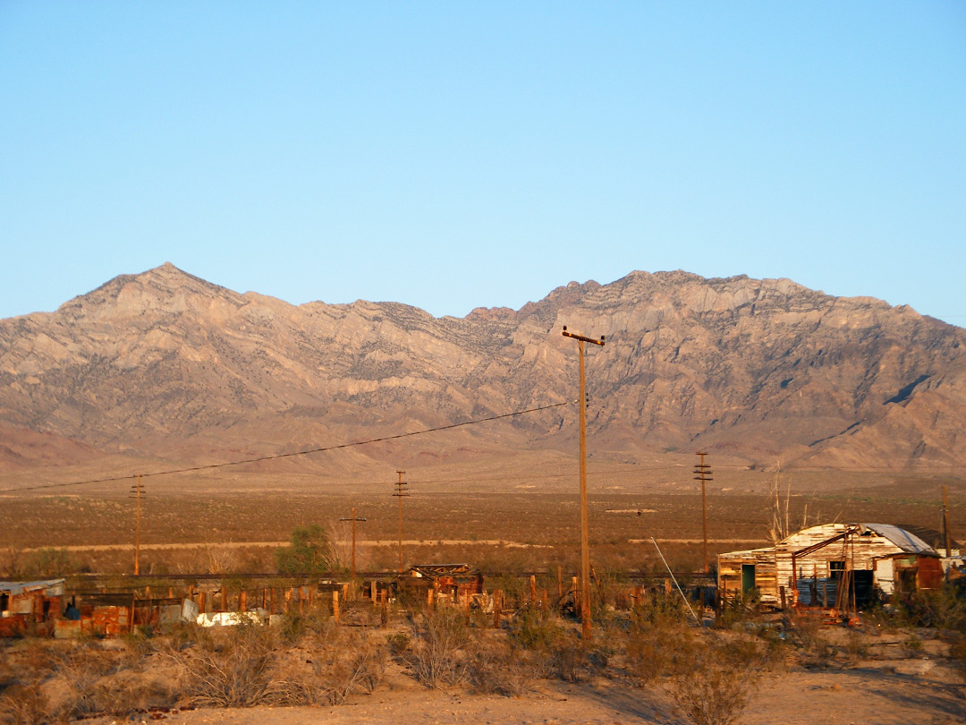 Evening sun on the Kelso Mountains