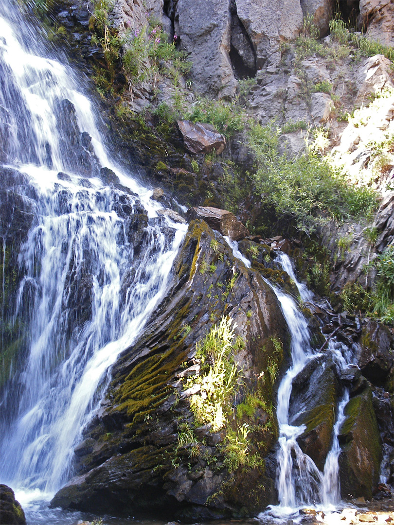 Rocks at the base of the falls