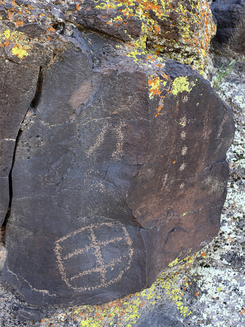 Petroglyphs and lichen