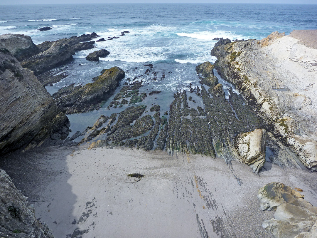 Cliff-bound beach