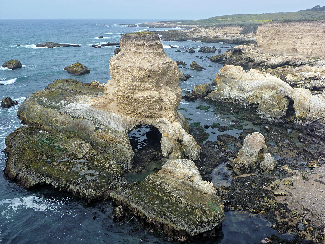 Sea stack with cave