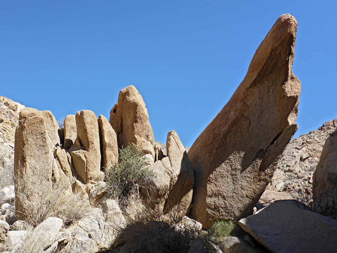 Protruding rocks