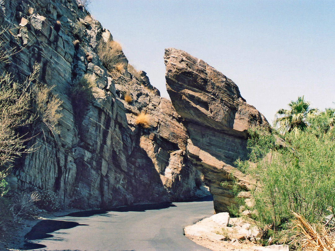 Rocky place on the access road