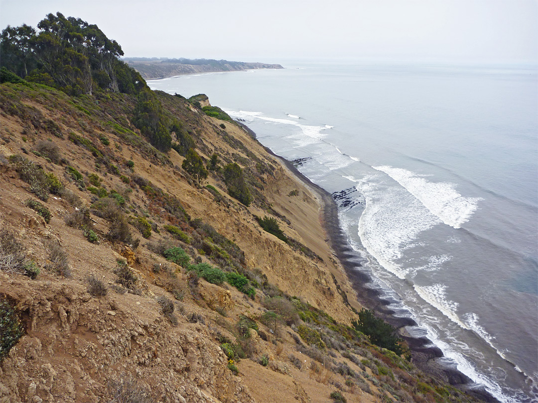 Steeply-sloping coastline