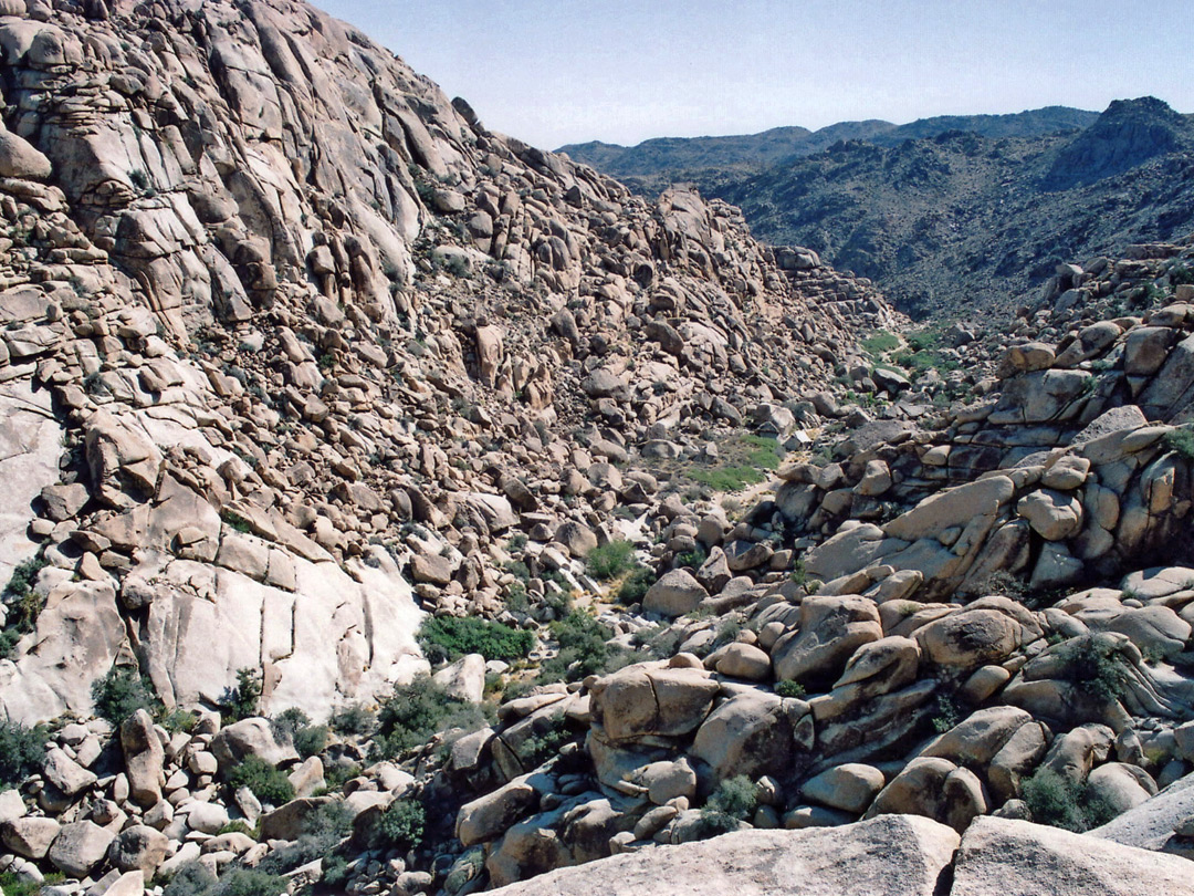 View down the ravine