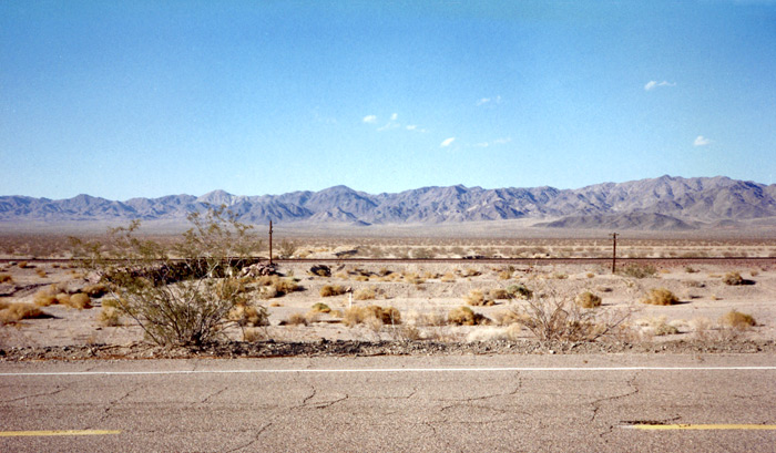 Roadside view in the Mojave Desert