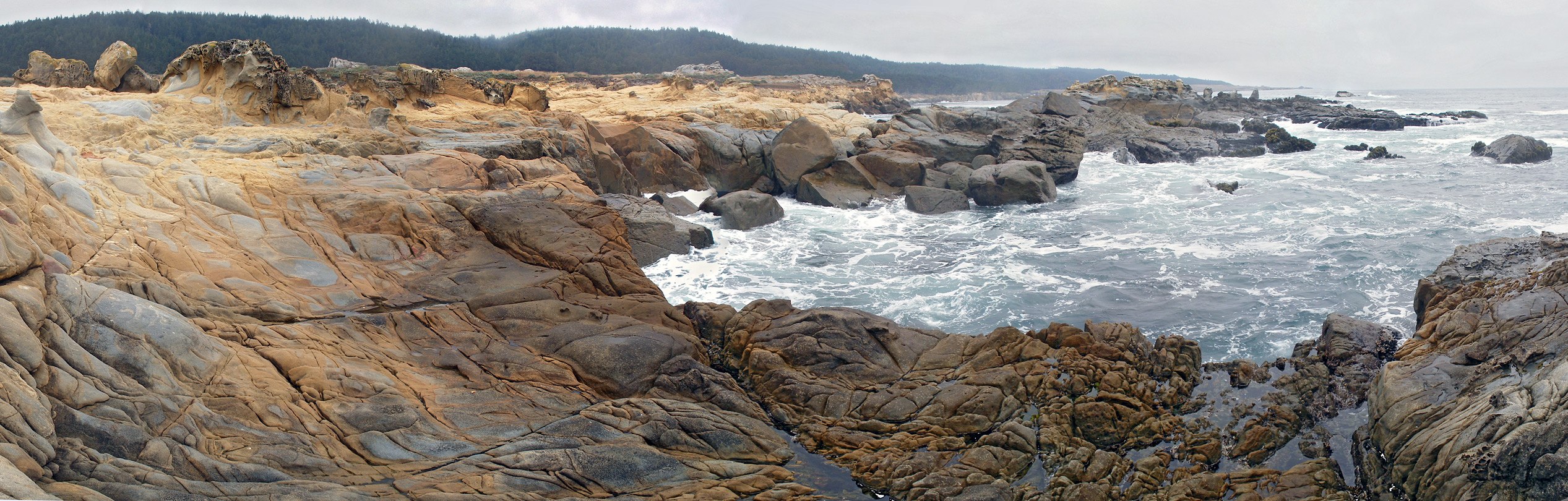 Undulating, wave-carved sandstone