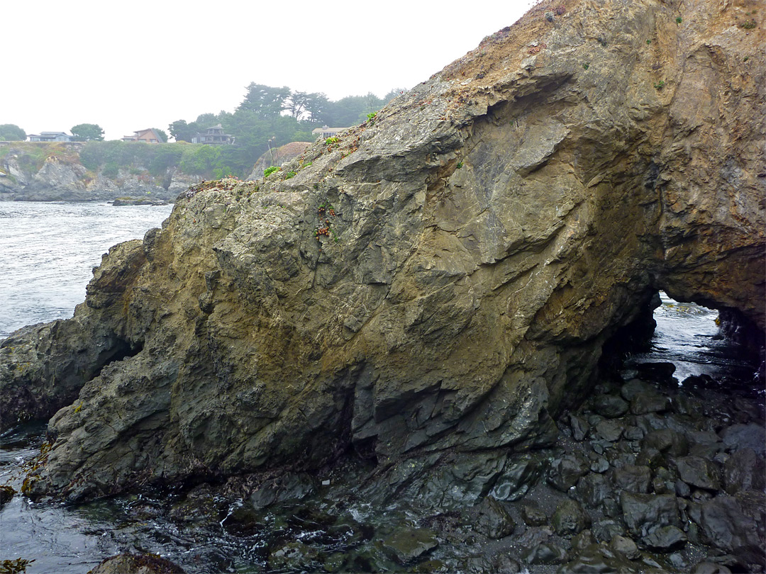 Cliffs above a sea cave