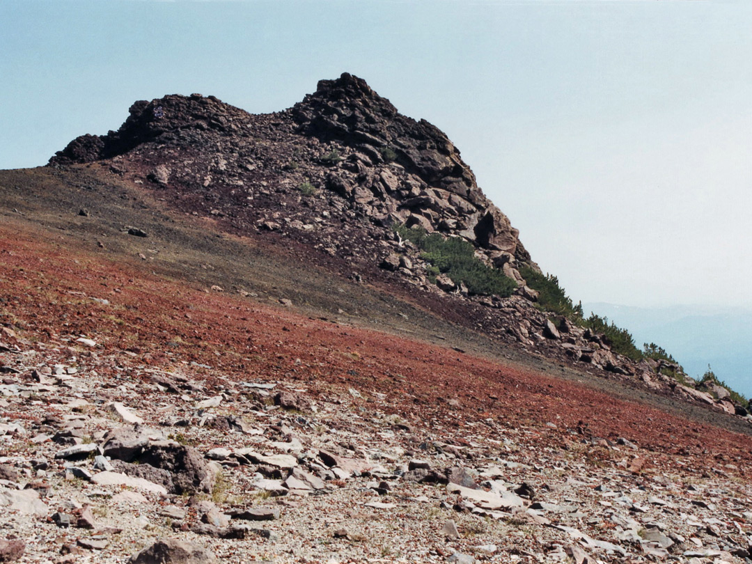 Reddish hillside