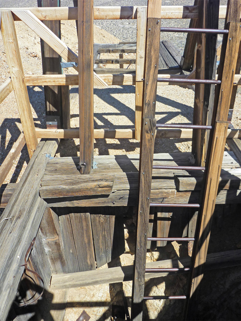 Ladder in a mine shaft