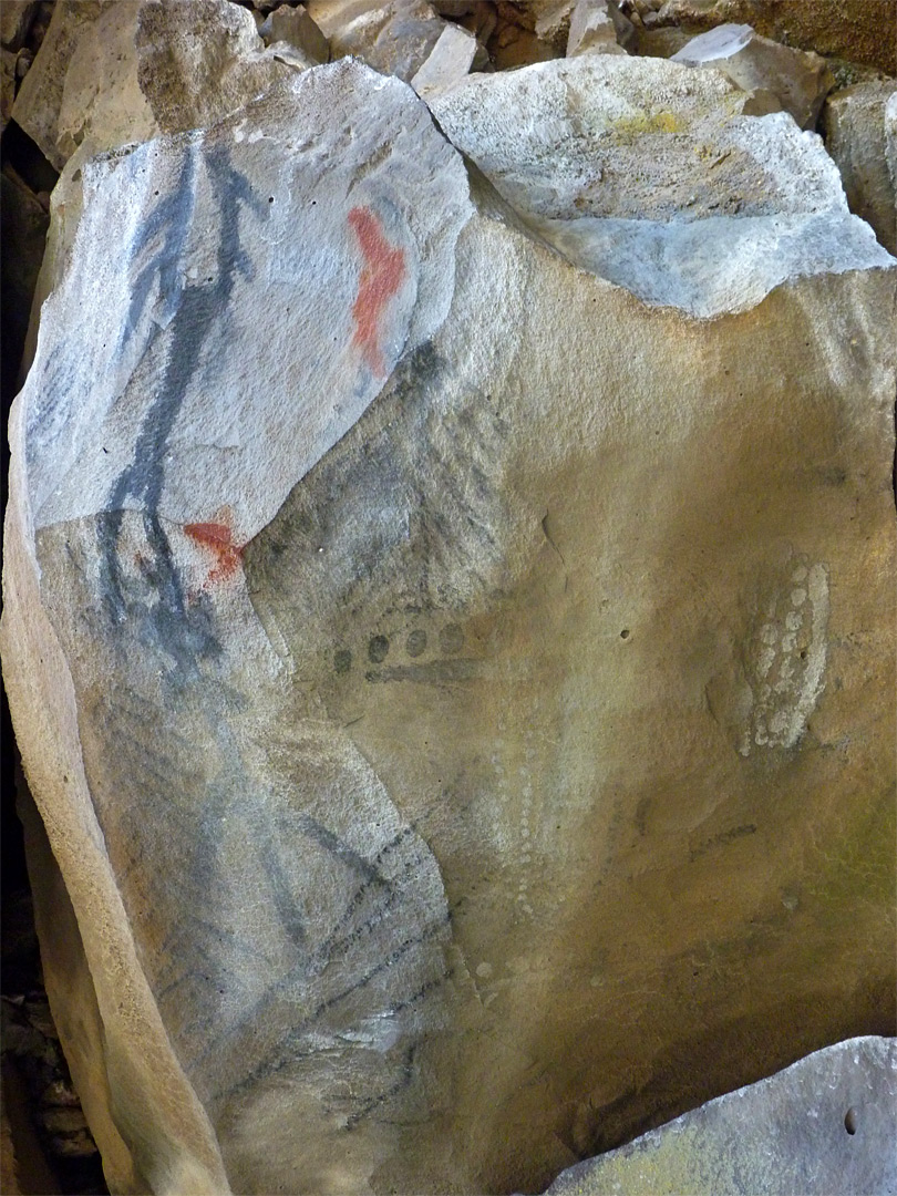 Red and grey pictographs