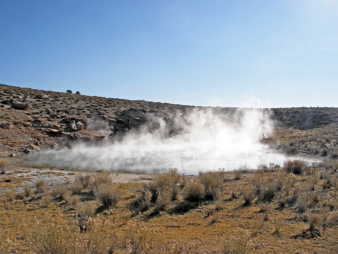 Steam above a hot spring