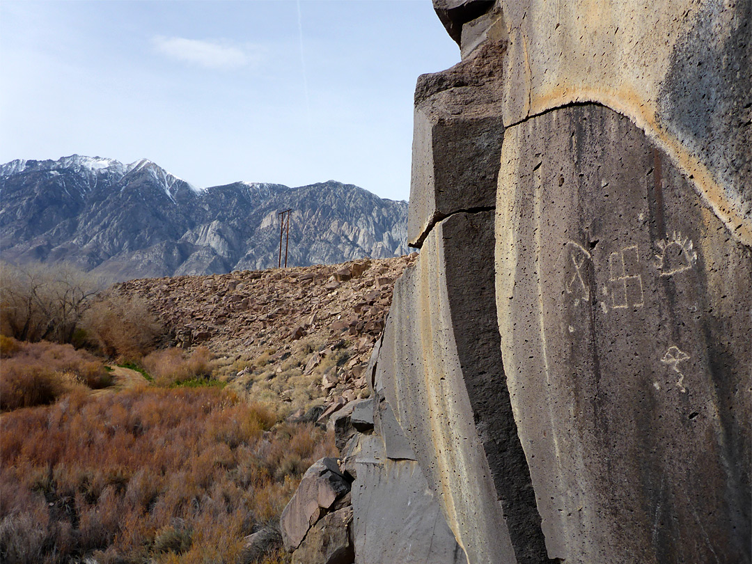 Petroglyphs in a shallow canyon