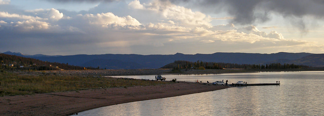 Sunset over Lake Granby, looking south from Sunset Point