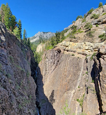 Upstream of the falls