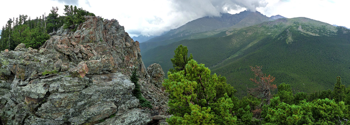 Panorama looking south from the summit of Estes Cone