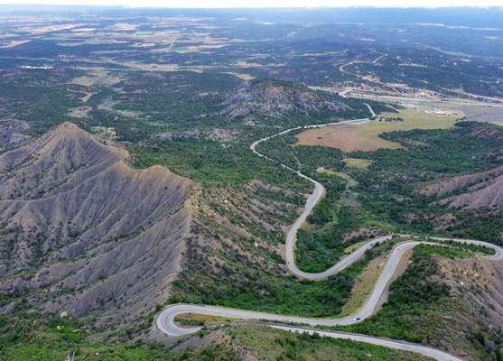 Switchbacks along the entrance road