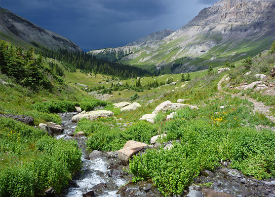 Path alongside a stream, in Mill Creek Basin