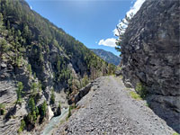 Path cut into the cliffs
