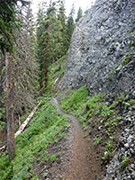 Path across a steep hillside