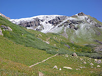 Path over grassy slopes