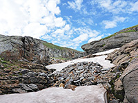 Rocks and snow