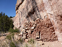 Ruin and streaked cliff