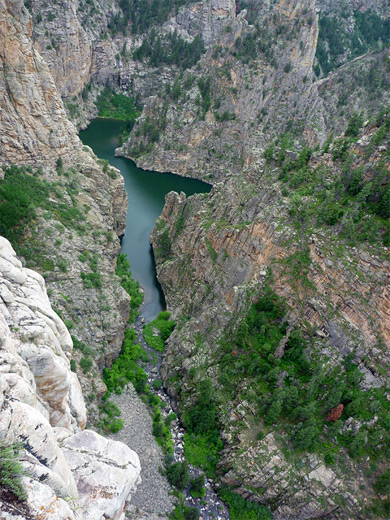 The lower end of Curecanti Creek