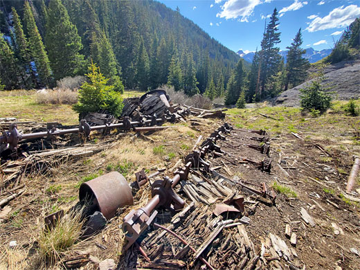 Debris at the mine