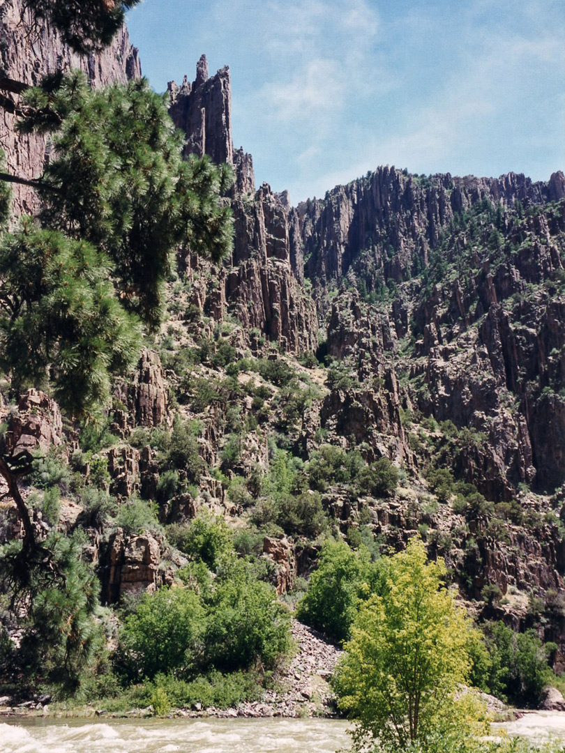 Cliffs opposite the Gunnison Route