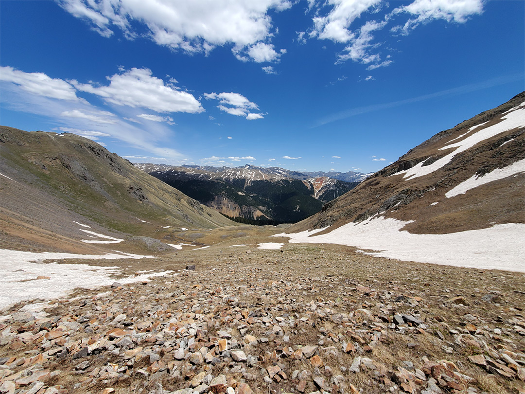 Stones and snow: Columbine Lake Trail, San Juan Mountains, Colorado