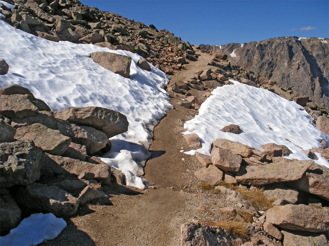 Snow along the path