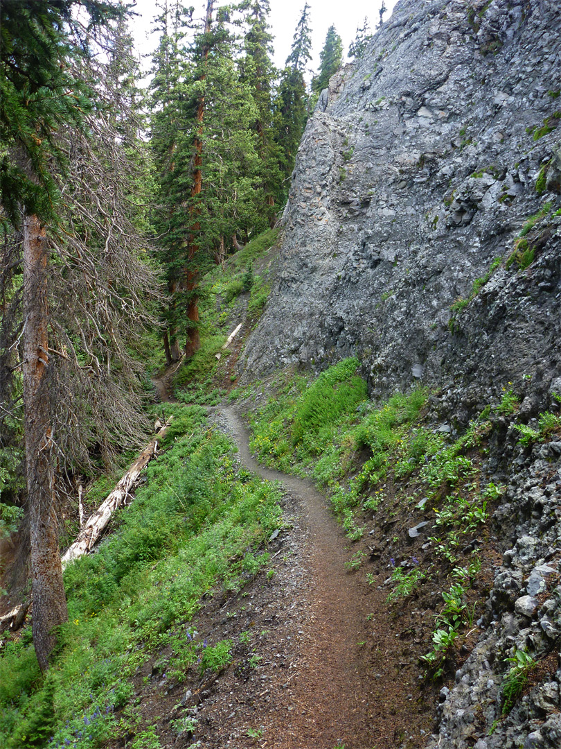 Path across a steep hillside