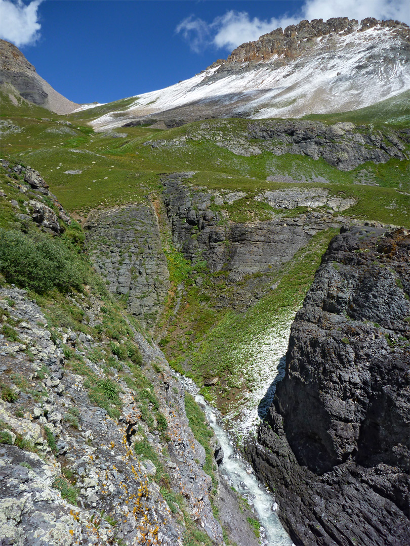 Cliffs around a ravine