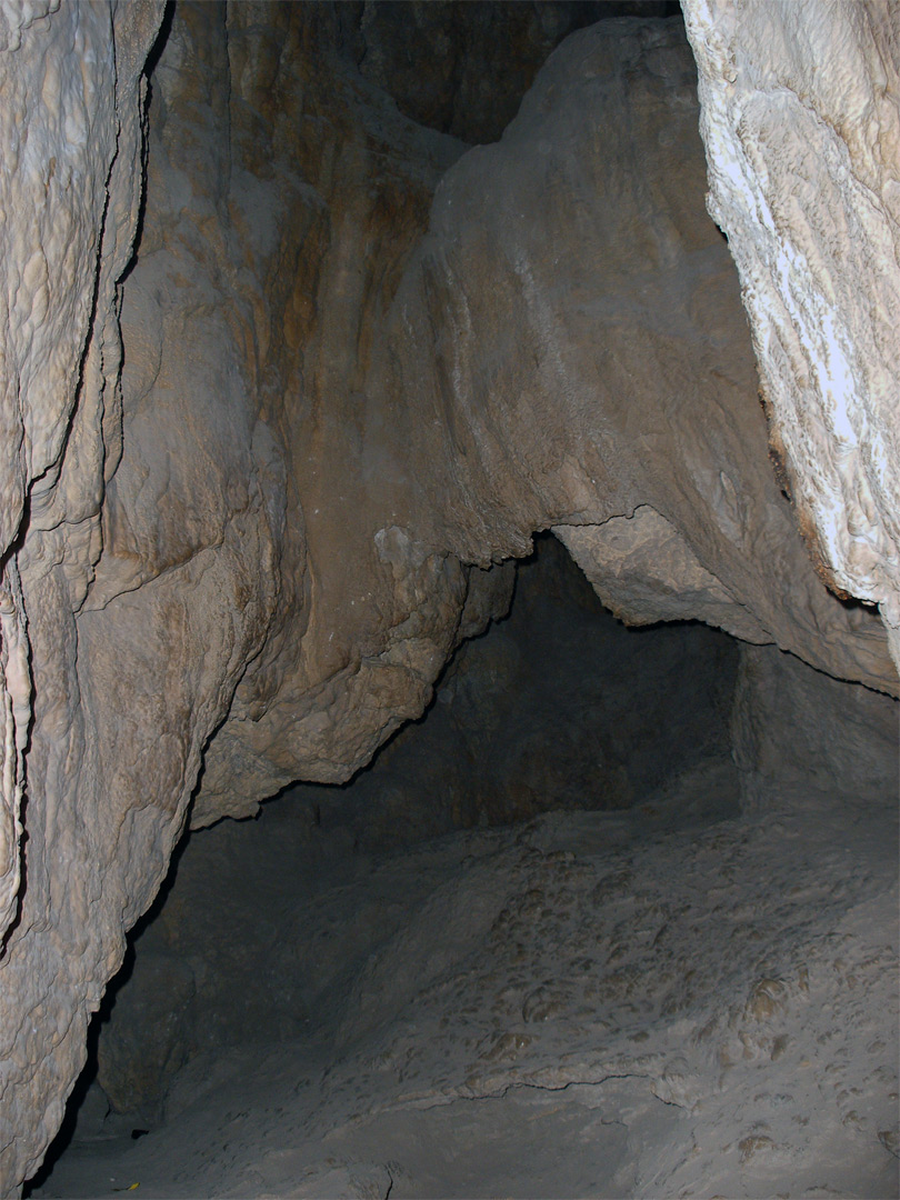 Inside a cave