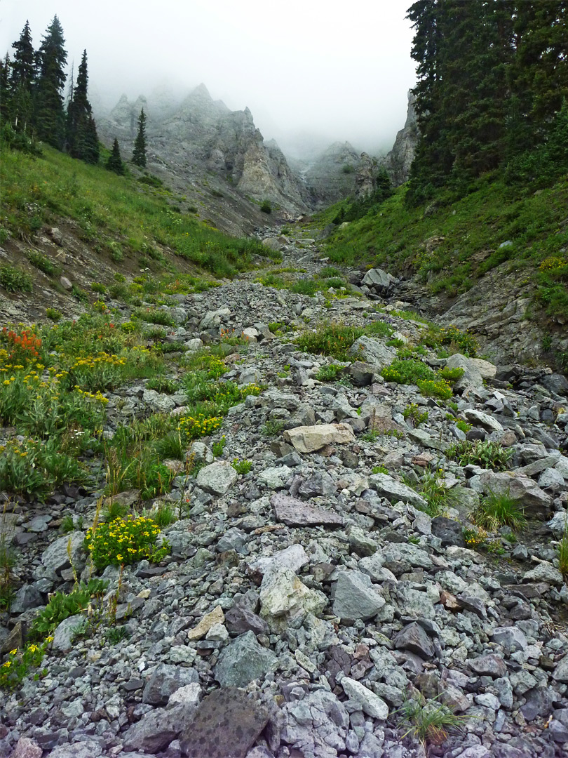 Boulder-filled streamway