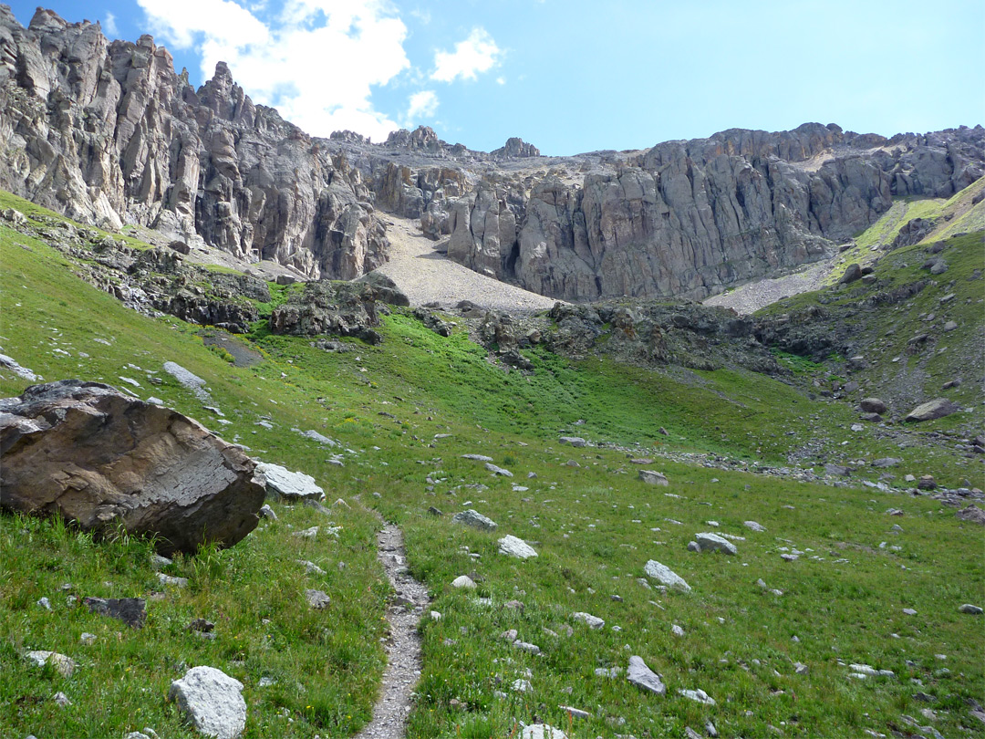 Cliffs lining Pack Basin