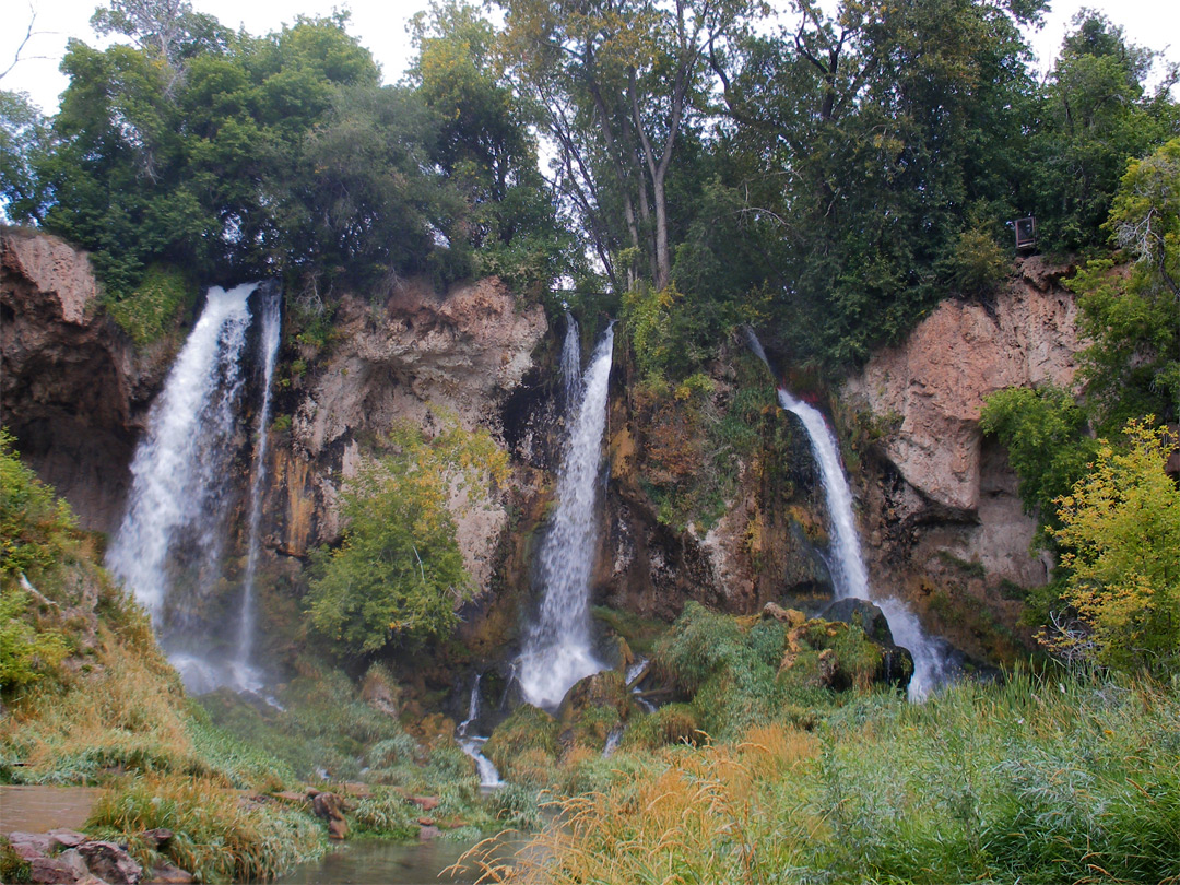 Wide view of the falls