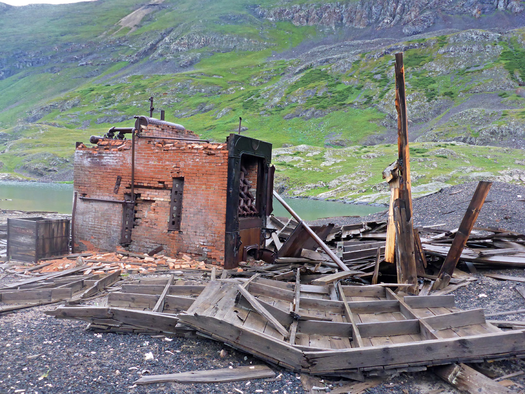 Brick boiler building