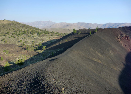 Narrow ridge; rim of one of the Big Craters