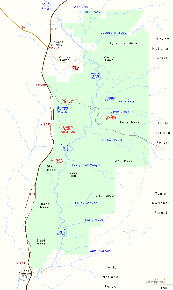 Map of Agua Fria National Monument